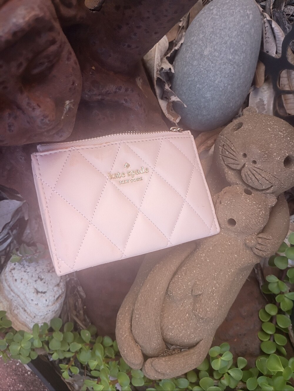 Kate Spade Women's Pink Leather Zip Wallet - With Key Holder